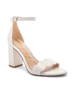 Sam Edelman White Block Heel Slingback Sandals